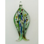 Pend-316-5 pendentif poisson vert argente animal