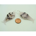 Pend-316-4 pendentif poisson rose argente verre