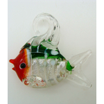 Pend-317-3 pendentif poisson vert argente animal