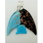 Pend-318-1 pendentif poisson bleu noir dore animal