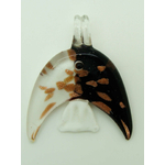 Pend-318-2 pendentif poisson blanc noir dore animal