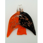 Pend-318-3 pendentif poisson orange noir dore animal