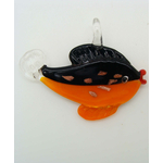 Pend-319-3 pendentif poisson orange noir dore animal