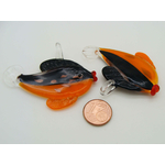 Pend-319-3 pendentif poisson orange noir dore verre