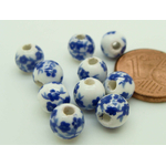POR-129 perle fleur bleu 6mm