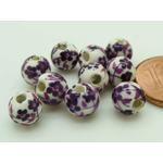 POR-130 perle fleur violet 6mm