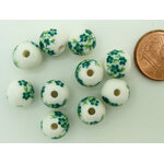 POR-137 perle fleur vert 8mm