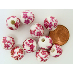 POR-132 perle fleur porcelaine  rose 10mm