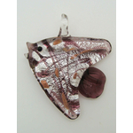 Pend-322 pendentif poisson violet argente raye animal