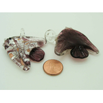 Pend-322 pendentif poisson violet argente raye verre