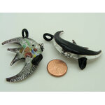 Pend-327-4 pendentif poisson lune noir verre
