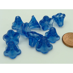 VS cone 12mm fleur bleu marine verre