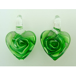 Pend-181-4 5 2 pendentifs coeur vert