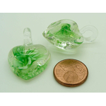 Pend-330-5 pendentif coeur fleur vert verre
