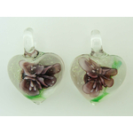 Pend-330-6 pendentif coeur fleur violet