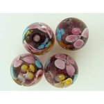 PV-lamp-70 perle violet 12mm fleuri