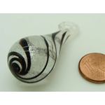 Pend-355-1  pendentif goutte spirale noire verre