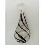 Pend-355-1  pendentif goutte spirale noire verre lampwork
