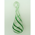 Pend-355-2  pendentif goutte spirale verte verre lampwork