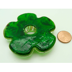 Pend-358-6 pendentif grande fleur vert verre