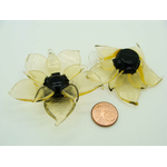 Pend-360-1 pendentif fleur 9 petales jaune verre