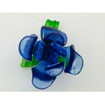 Pend-361-2 pendentif fleur 3d bleu fonce