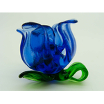 Pend-361-2 pendentif fleur 3d bleu fonce lampwork