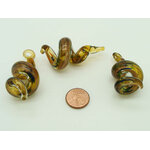 Pend-367-1 pendentif verre lampwork tortillon marron