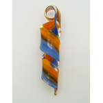 Pend-370-4 pendentif verre spirale bleu orange vis