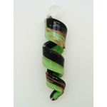 Pend-370-7 pendentif verre spirale noir vert vis