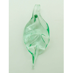 Pend-375-3 pendentif feuille vert verre simple