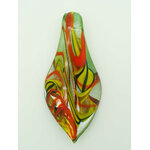 Pend-376-3 pendentif vert jaune lampwork