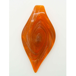 Pend-377-2 pendentif orange feuille spirale dore lampwork