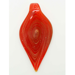 Pend-377-3 pendentif rouge feuille spirale dore lampwork