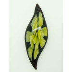 Pend-381-3 pendentif noir fleur jaune lampwork