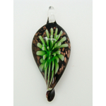 Pend-382-5 pendentif fleur vert twist lampwork