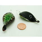 Pend-382-5 pendentif fleur vert twist verre