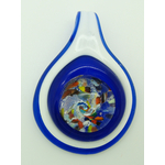 Pend-384-1 pendentif 3D bleu fonce verre lampwork