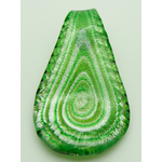 Pend-386-6 pendentif goutte vert spirale verre lampwork