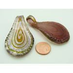 Pend-386-7 pendentif goutte violet spirale verre