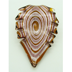 Pend-387-2 pendentif feuille violet marron spirale verre lampwork