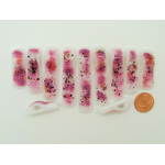 Fus-14 pendentif 11 verre fusing rose blanc