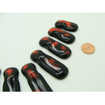 Fus-17 pendentifs 11 verre fusing noir rouge