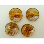 perle galet 20mm marron bicolore verre