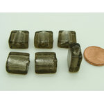 perle carre 12mm gris silver foil