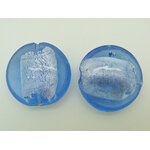 perle galet 28mm bleu fonce