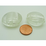 perle galet 28mm transparent verre