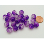 perle verre craquele 10mm violet transparent