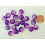 perle verre craquele 10mm violet transp