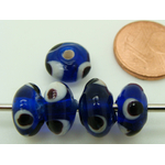 PV-lamp-72 perle verre bleu fonce rondelle